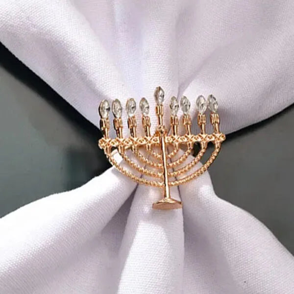 Chandelier Metal Gold and Crystal Napkin Ring