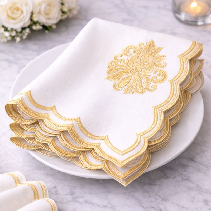 Slate Royale Gold Motif Napkin