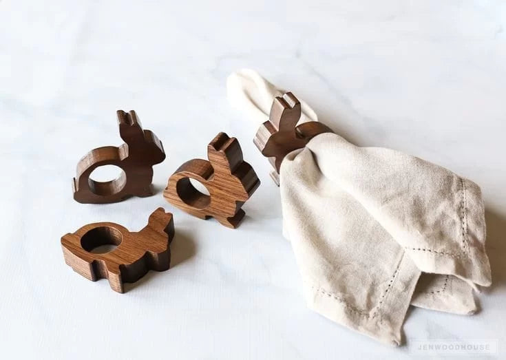 Wooden Bunny Napkin Ring